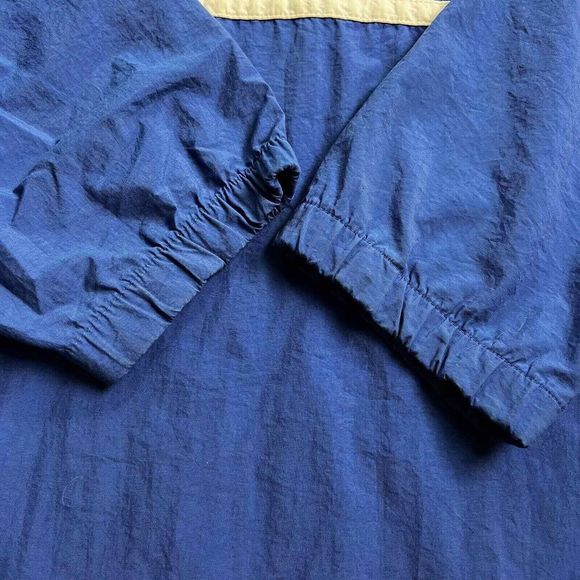 Vintage Gap Snap Pullover Windbreaker Hooded Jacket Men's Blue White Striped - Picture 4 of 4